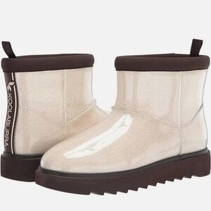 Koolaburra Cream and Brown Ankle Boots